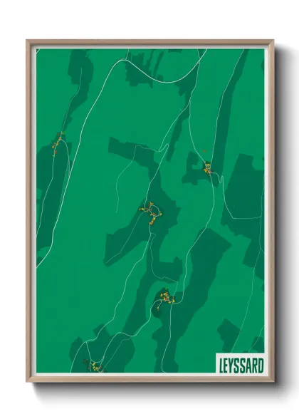 Une affiche de carte sur Leyssard