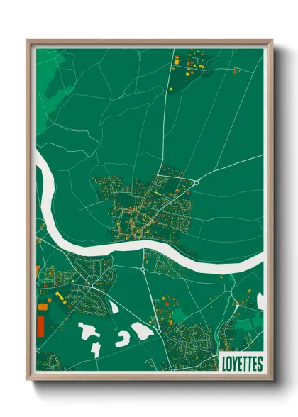 Une affiche de carte sur Loyettes