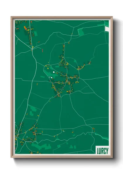 Une affiche de carte sur Lurcy