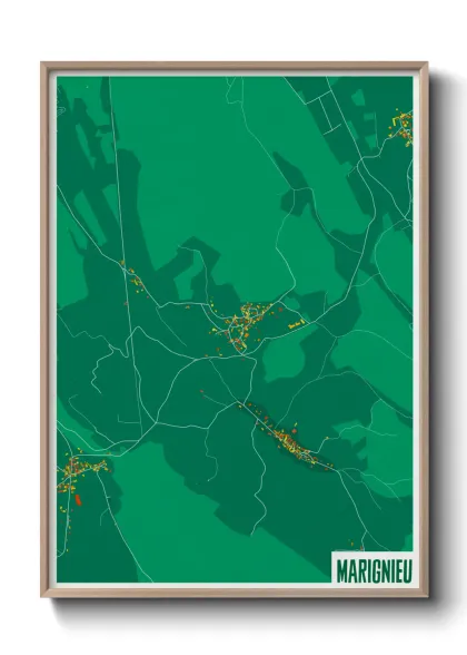 Une affiche de carte sur Marignieu