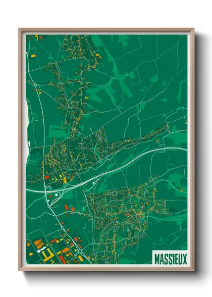 Une affiche de carte sur Massieux