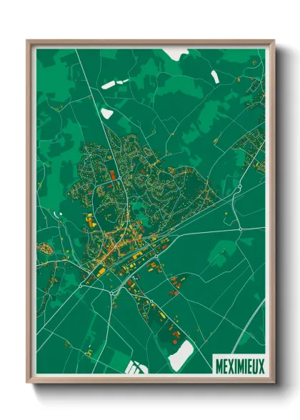 Une affiche de carte sur Meximieux