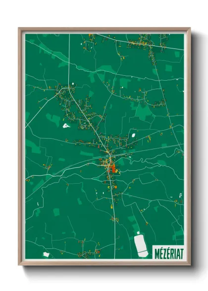 Une affiche de carte sur Mézériat