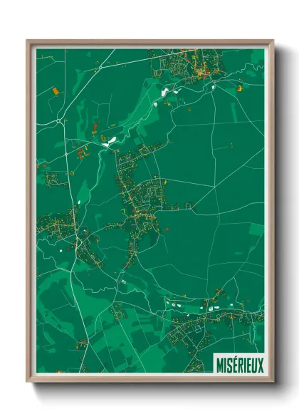 Une affiche de carte sur Misérieux