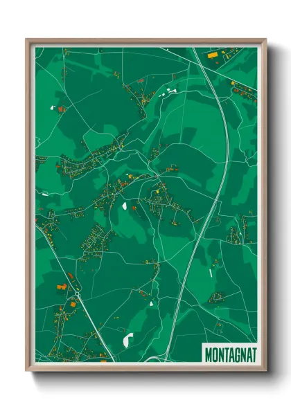 Une affiche de carte sur Montagnat