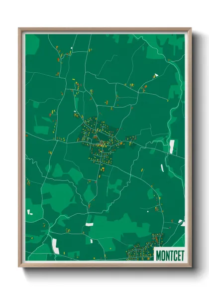 Une affiche de carte sur Montcet