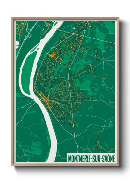 Une affiche de carte sur Montmerle-sur-Saône