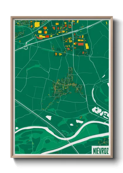 Une affiche de carte sur Niévroz