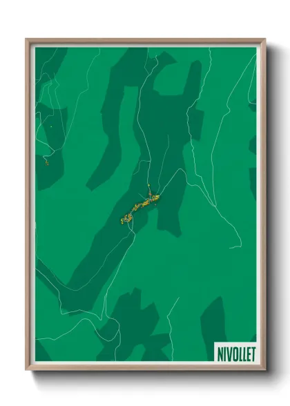 Une affiche de carte sur Nivollet