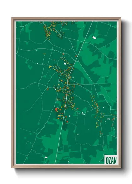 Une affiche de carte sur Ozan
