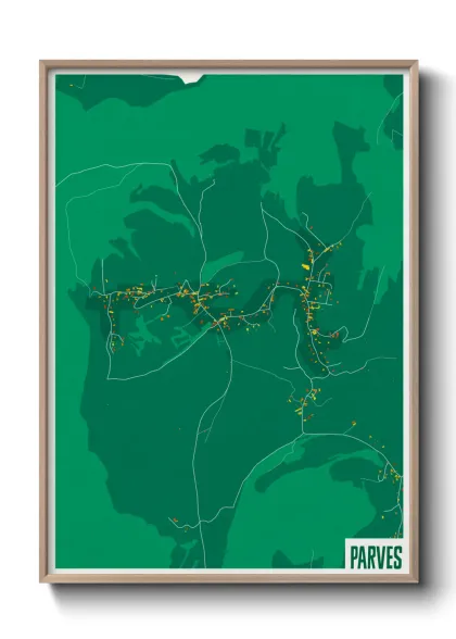 Une affiche de carte sur Parves