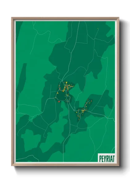 Une affiche de carte sur Peyriat