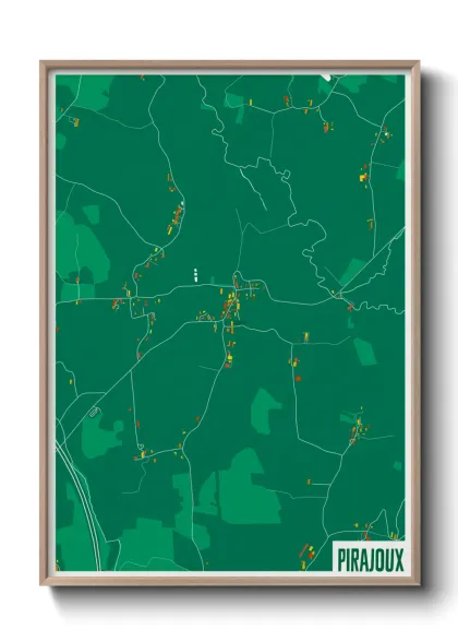 Une affiche de carte sur Pirajoux