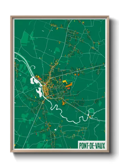 Une affiche de carte sur Pont-de-Vaux