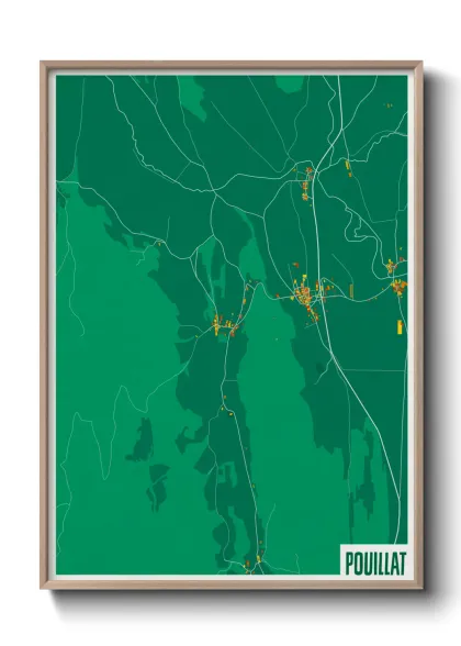Une affiche de carte sur Pouillat