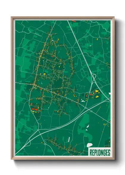 Une affiche de carte sur Replonges