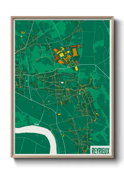 Une affiche de carte sur Reyrieux