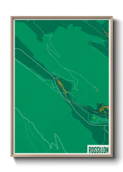 Une affiche de carte sur Rossillon