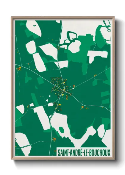 Une affiche de carte sur Saint-André-le-Bouchoux