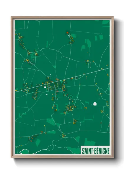 Une affiche de carte sur Saint-Bénigne