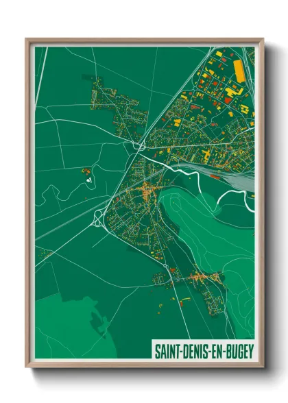 Une affiche de carte sur Saint-Denis-en-Bugey