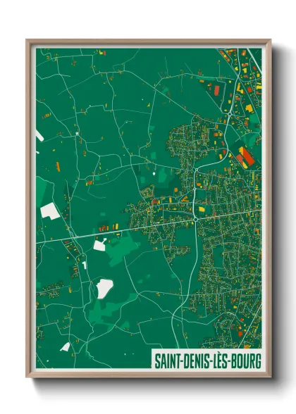 Une affiche de carte sur Saint-Denis-lès-Bourg