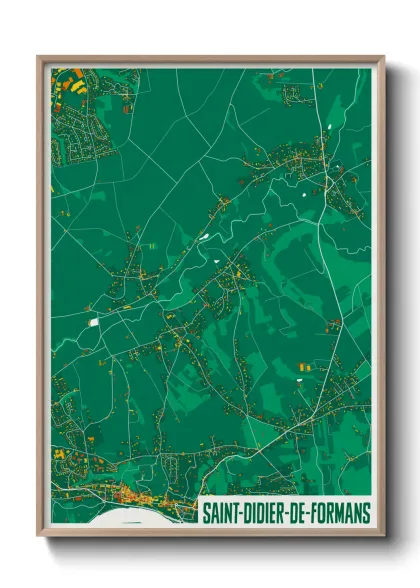 Une affiche de carte sur Saint-Didier-de-Formans
