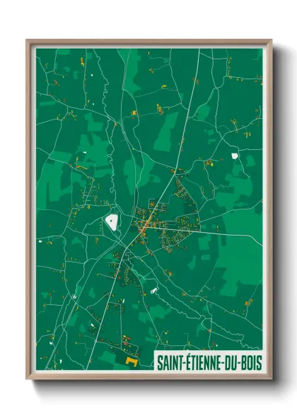 Une affiche de carte sur Saint-Étienne-du-Bois