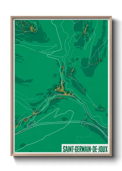 Une affiche de carte sur Saint-Germain-de-Joux