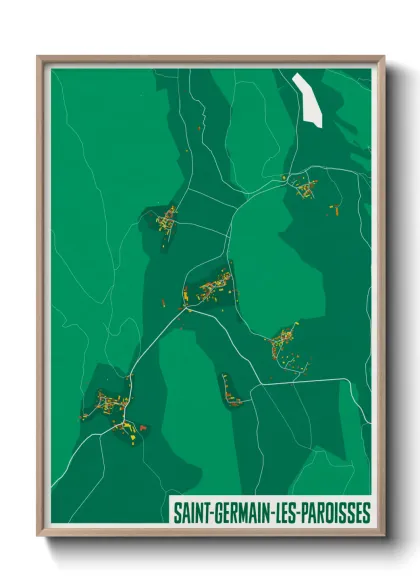 Une affiche de carte sur Saint-Germain-les-Paroisses