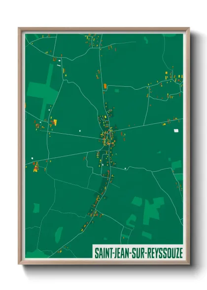 Une affiche de carte sur Saint-Jean-sur-Reyssouze