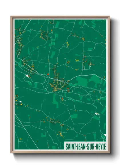 Une affiche de carte sur Saint-Jean-sur-Veyle