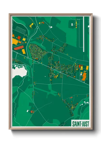 Une affiche de carte sur Saint-Just