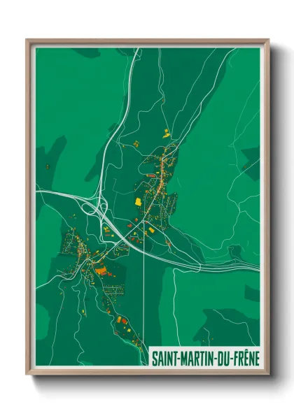 Une affiche de carte sur Saint-Martin-du-Frêne