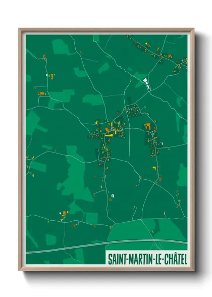Une affiche de carte sur Saint-Martin-le-Châtel