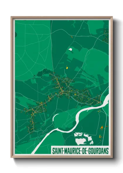 Une affiche de carte sur Saint-Maurice-de-Gourdans