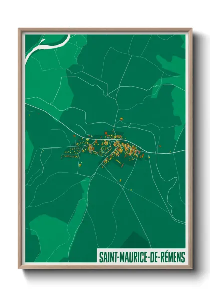 Une affiche de carte sur Saint-Maurice-de-Rémens