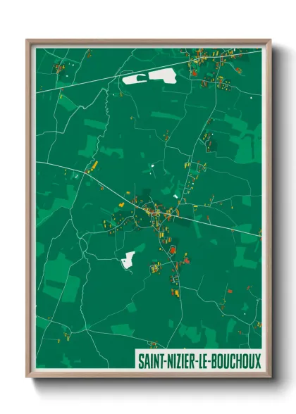 Une affiche de carte sur Saint-Nizier-le-Bouchoux