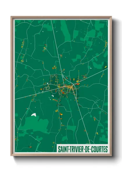 Une affiche de carte sur Saint-Trivier-de-Courtes
