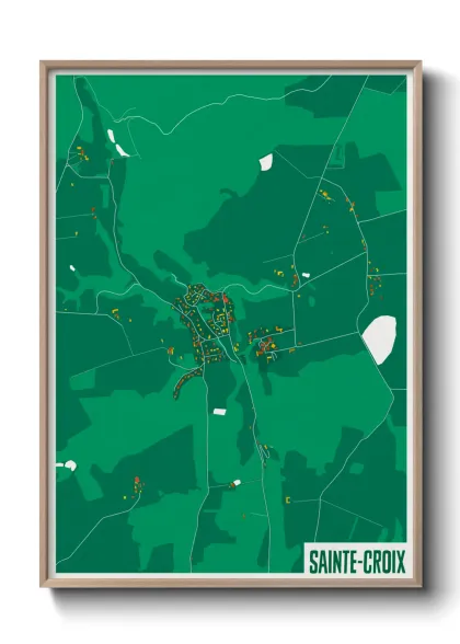 Une affiche de carte sur Sainte-Croix