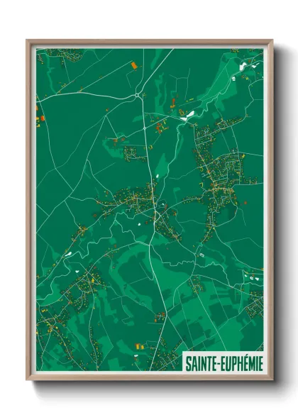 Une affiche de carte sur Sainte-Euphémie