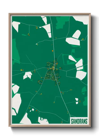 Une affiche de carte sur Sandrans