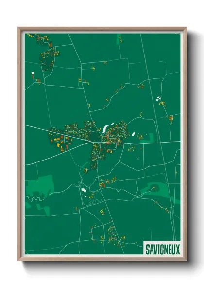Une affiche de carte sur Savigneux