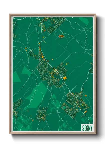 Une affiche de carte sur Ségny