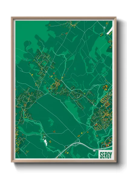 Une affiche de carte sur Sergy