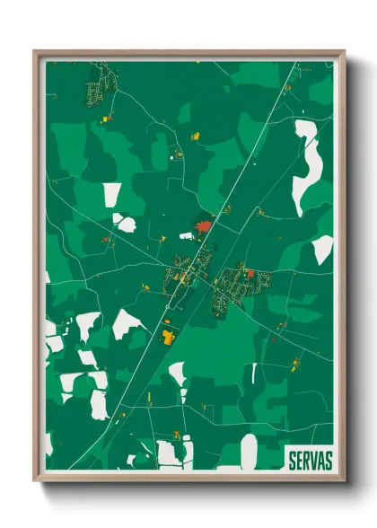 Une affiche de carte sur Servas