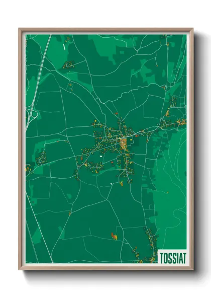 Une affiche de carte sur Tossiat