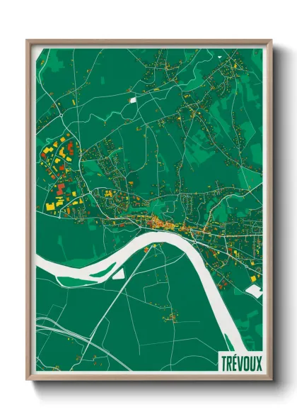 Une affiche de carte sur Trévoux