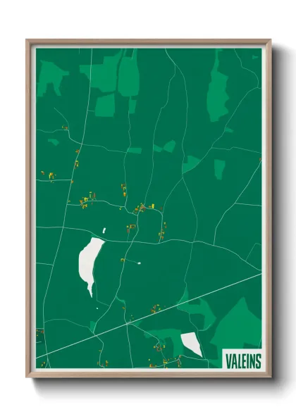 Une affiche de carte sur Valeins