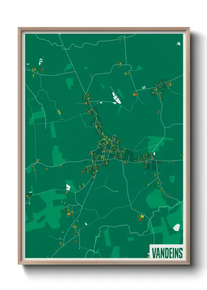 Une affiche de carte sur Vandeins